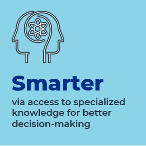Smarter via access to specialized knowledge for better decision-making.