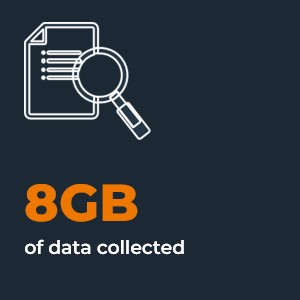 8GB of data collected