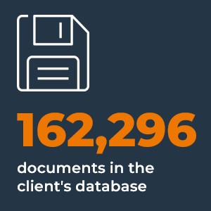 162,296 documents in the client's database