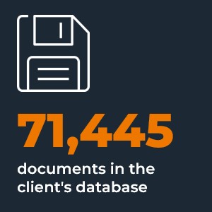 71,445 documents in the client's database