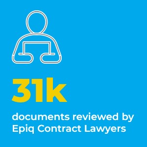 31K documents reviewed by Epiq contract lawyers