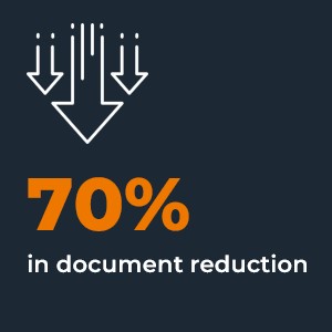 70% in document reduction