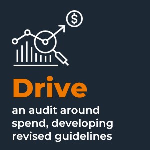 $Drive an audit around spend, developing revised guidelines