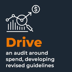 $Drive an audit around spend, developing revised guidelines