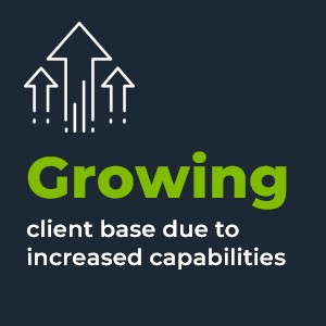 Growing client base due to increased capabilities