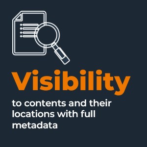 Visibility to contents and their locations with full metadata