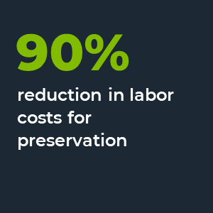 90 percent reduction in labor costs
