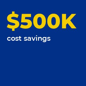 $500K cost savings
