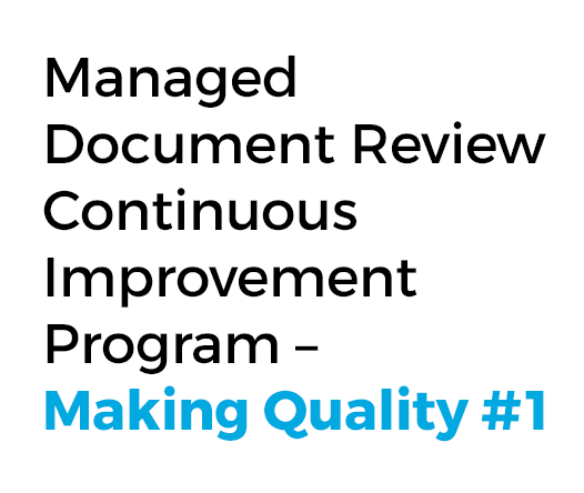 managed document review continuous improvement program