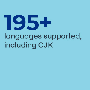 195+ languages supported