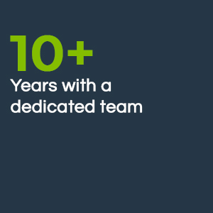 10+ years with a dedicated team