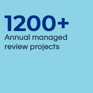 1200+ annual managed review projects