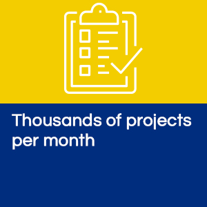 thousands of projects per month