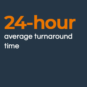 24 hour average turnaround time
