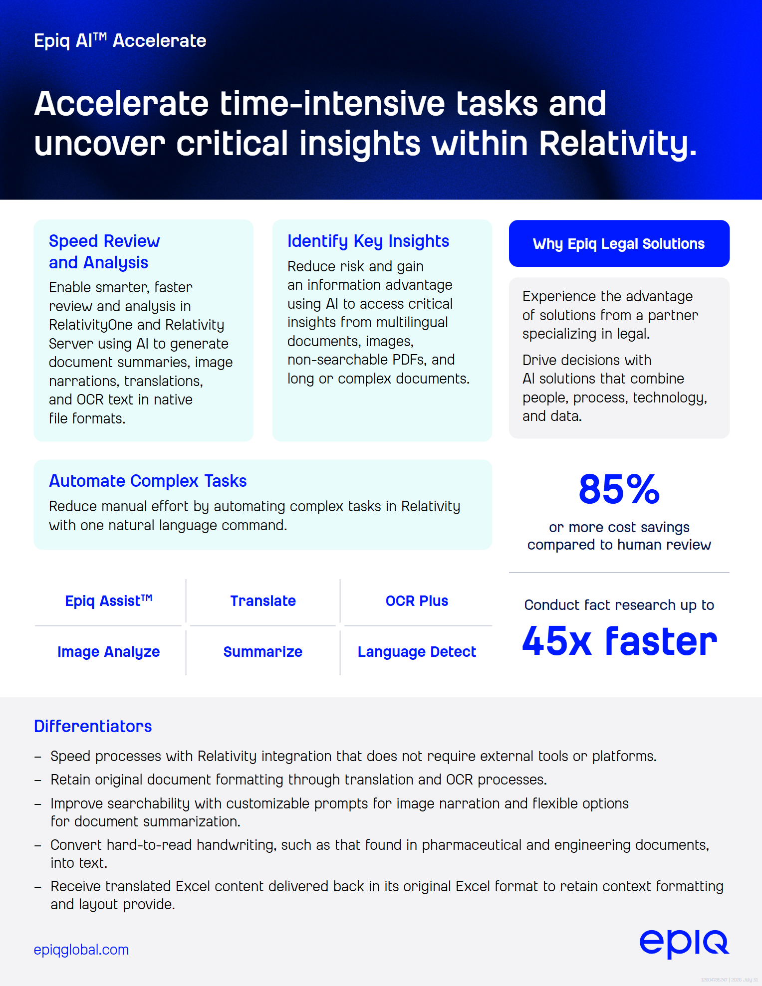 Epiq AI™ Accelerate Solution Brief