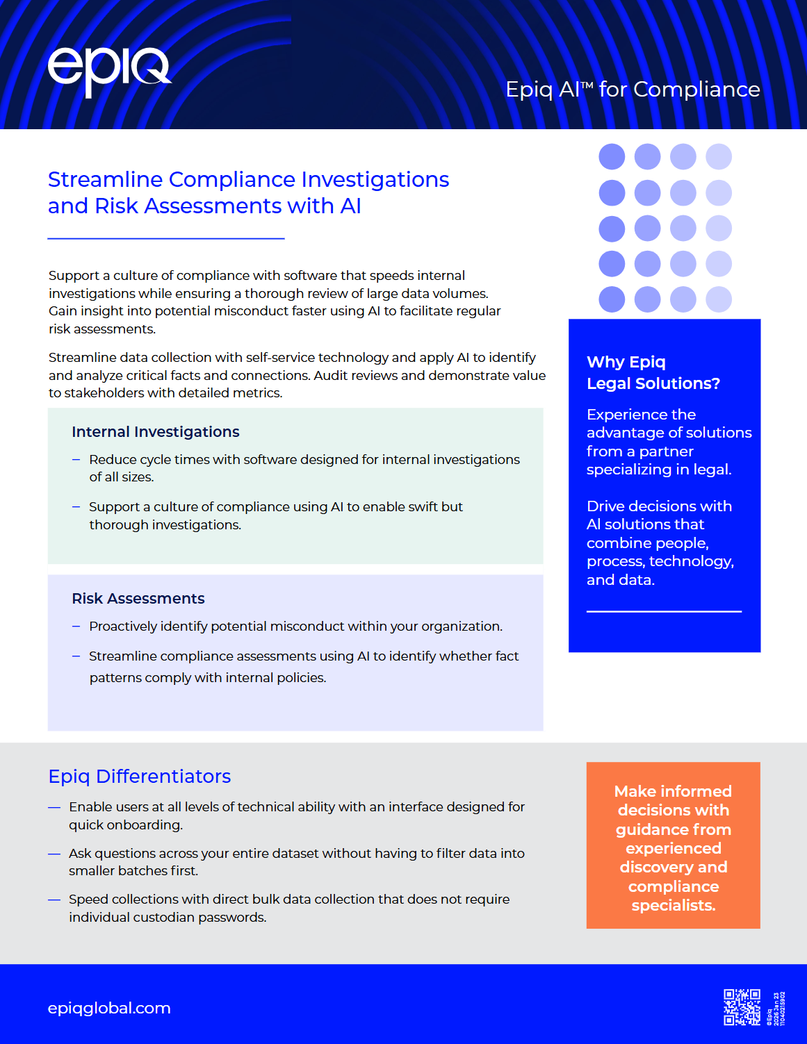 Epiq AI™ for Compliance Solution Brief