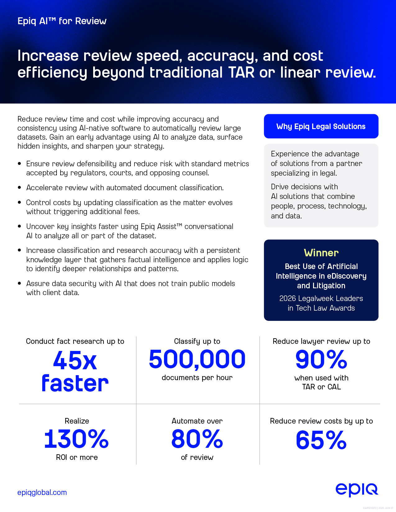 Epiq AI for Review Solution Brief