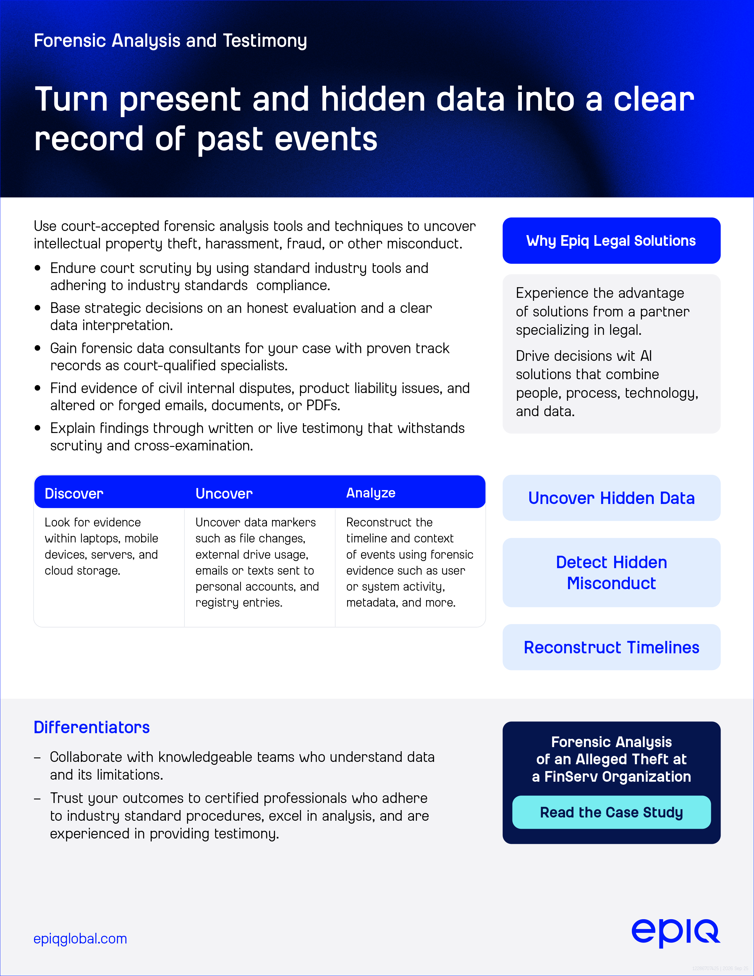 Forensic Analysis and Testimony Solution Brief