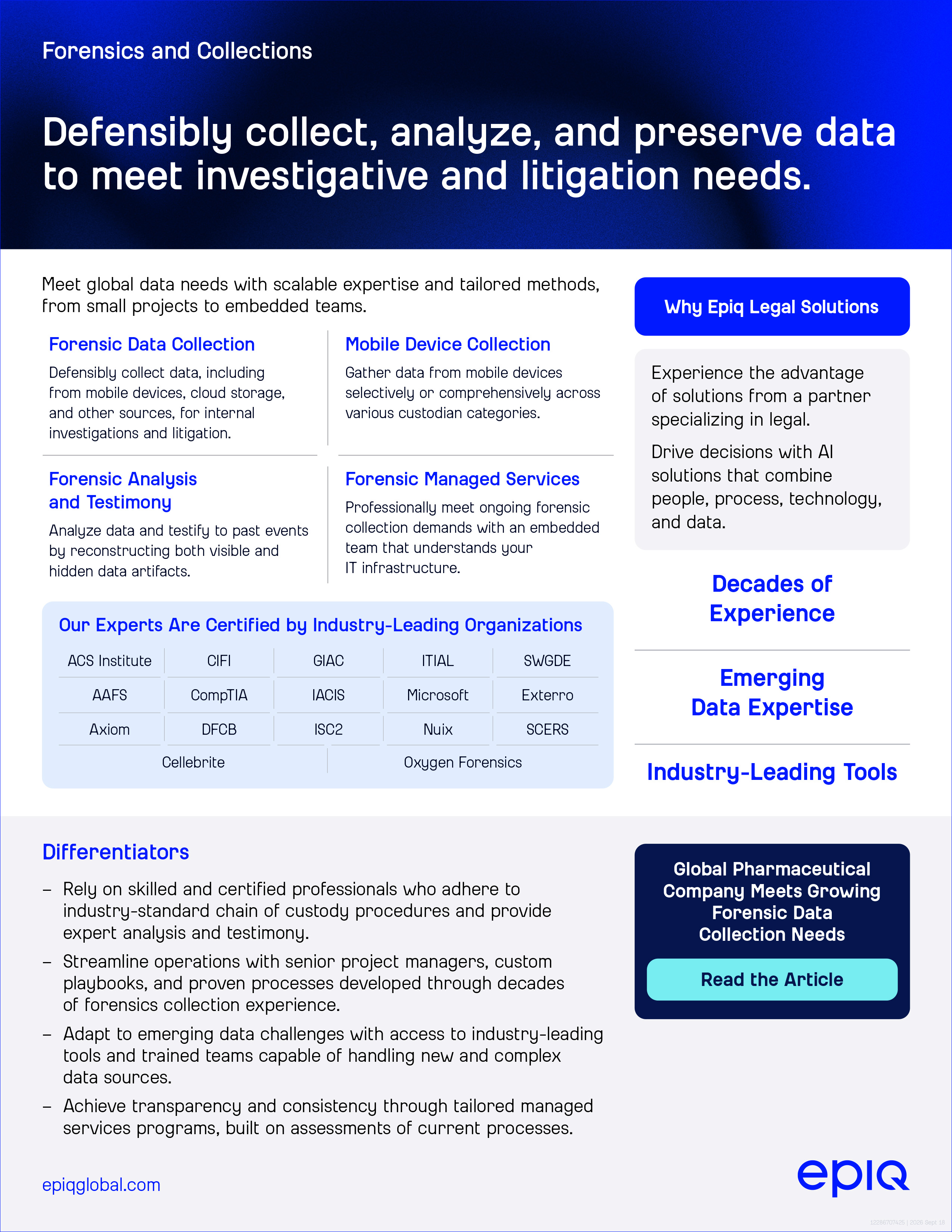 Forensics Collections Solution Brief