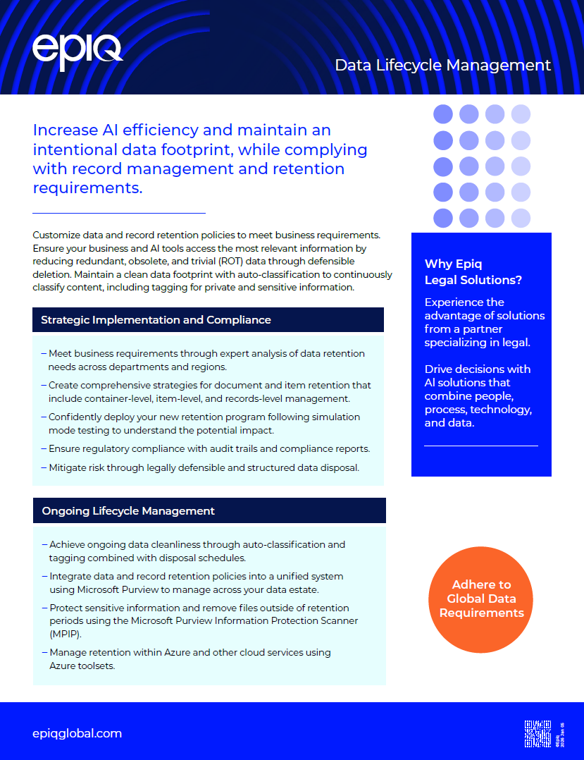 Date Lifecycle Management Solution Brief