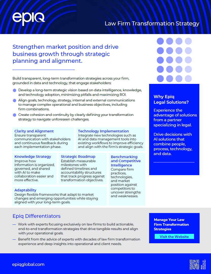 Law Firm Transformation Strategy Solution Brief