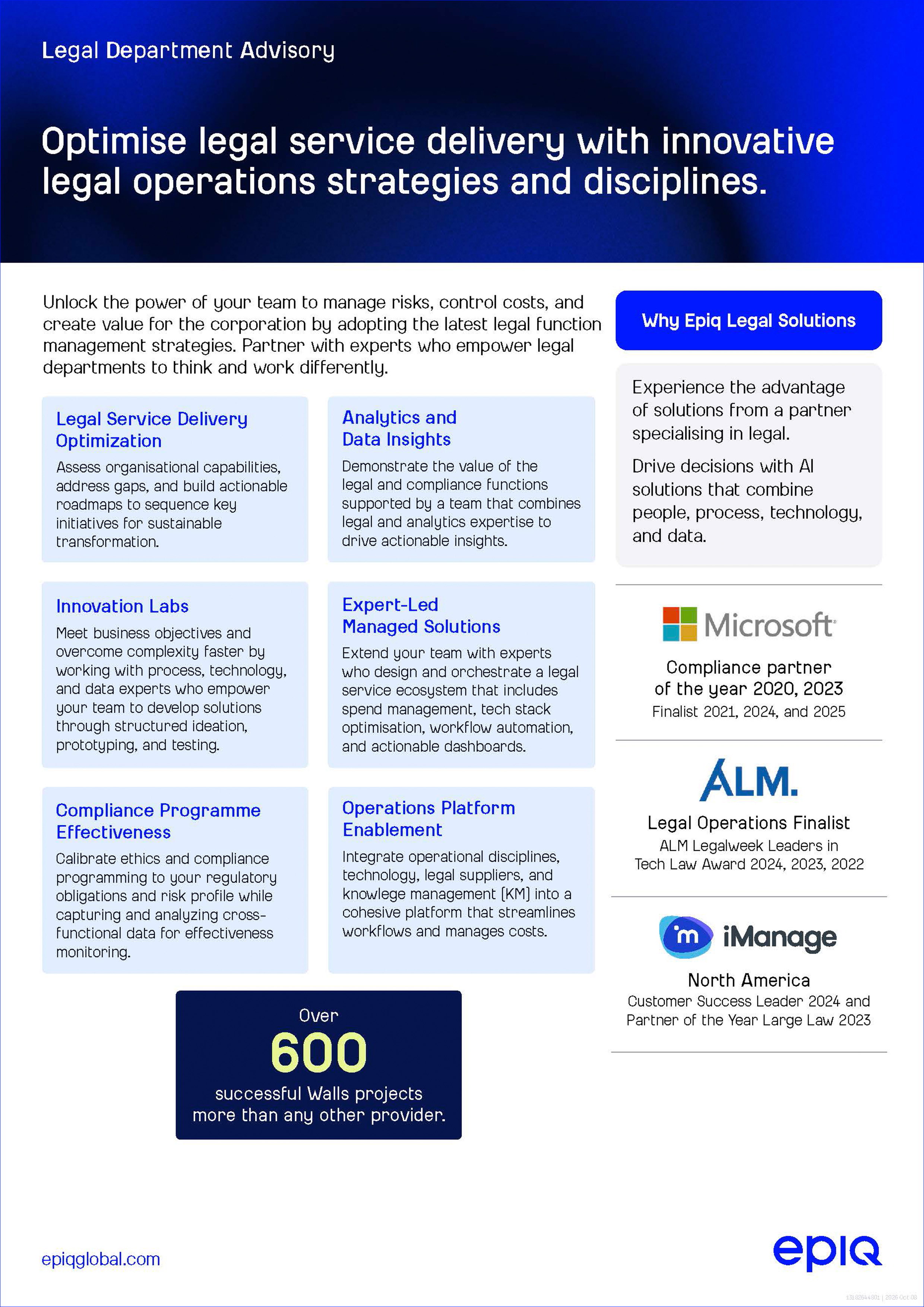 Legal Department Advisory Solution Brief