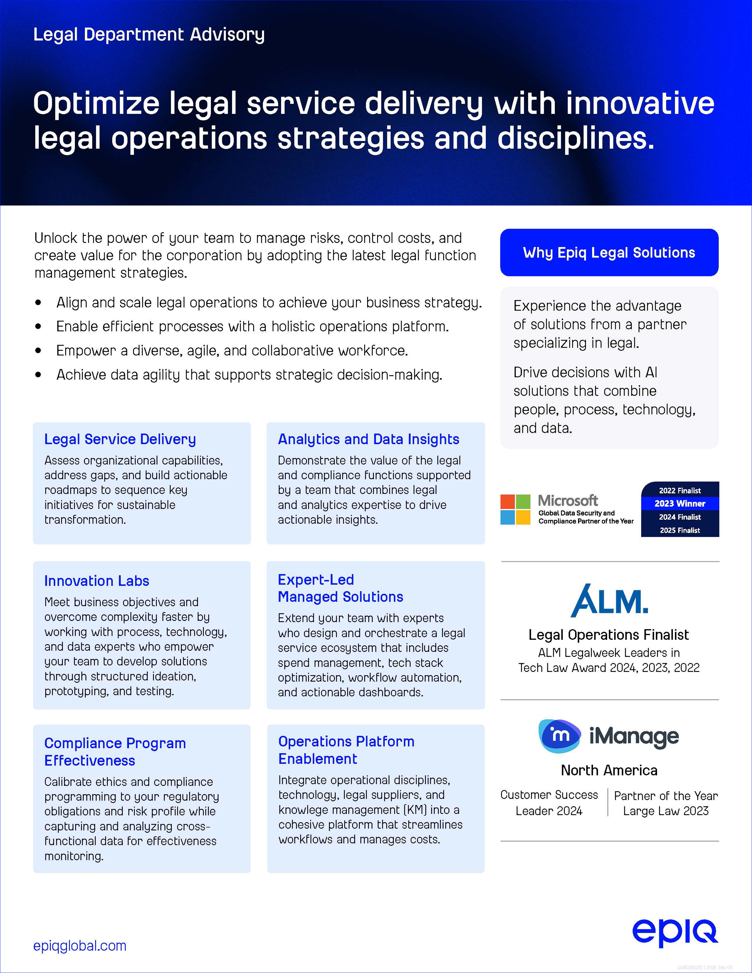 Legal Department Advisory Solution Brief