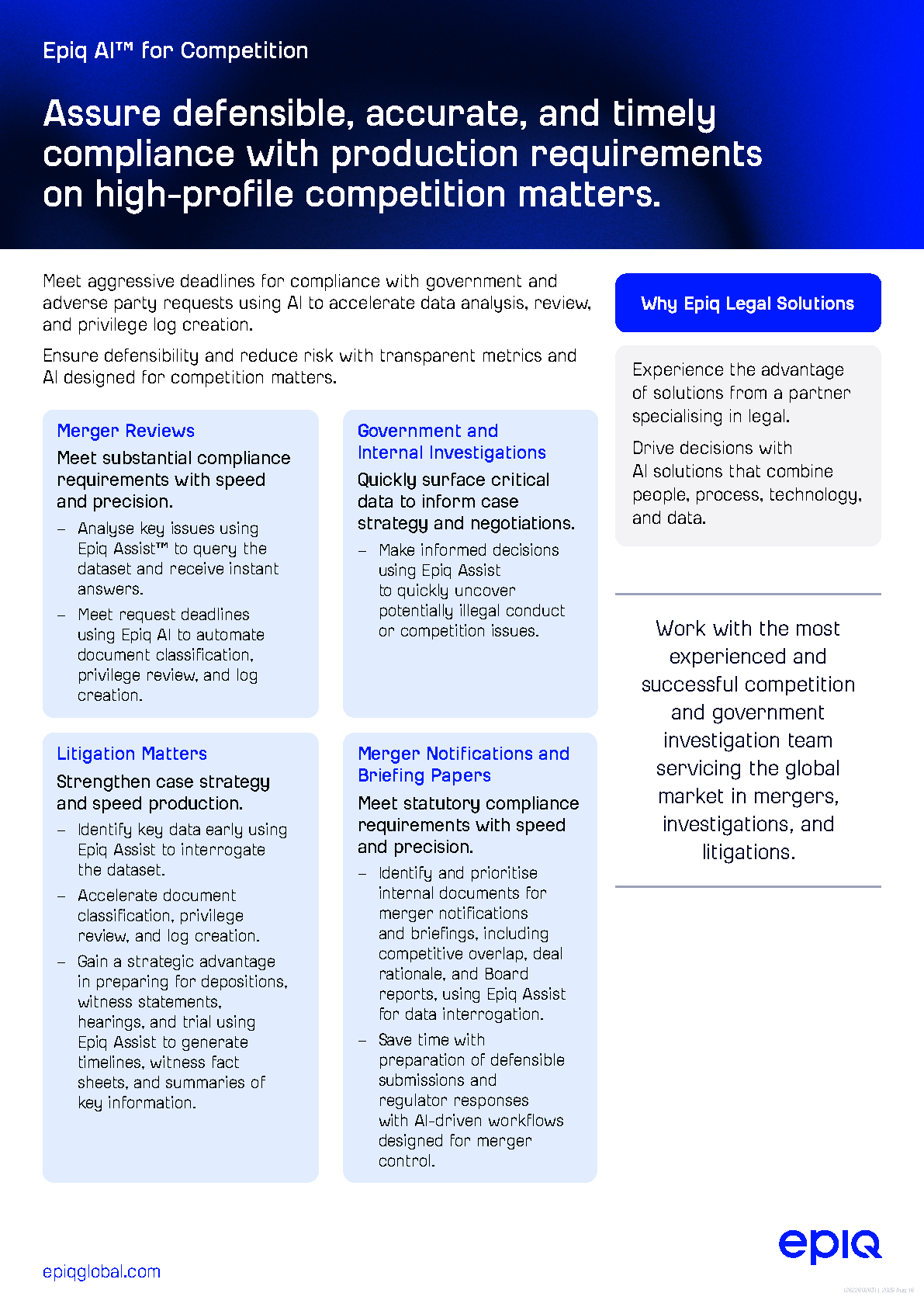Epiq AI for Antitrust Solution Brief