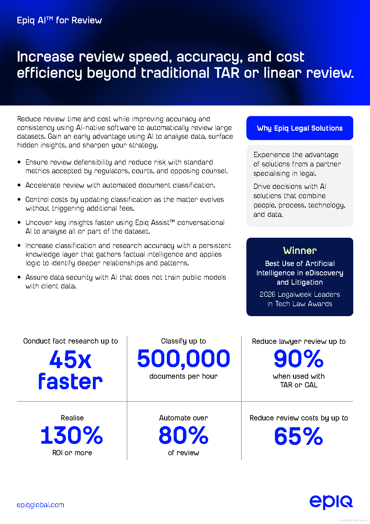 Epiq AI for Review Solution Brief