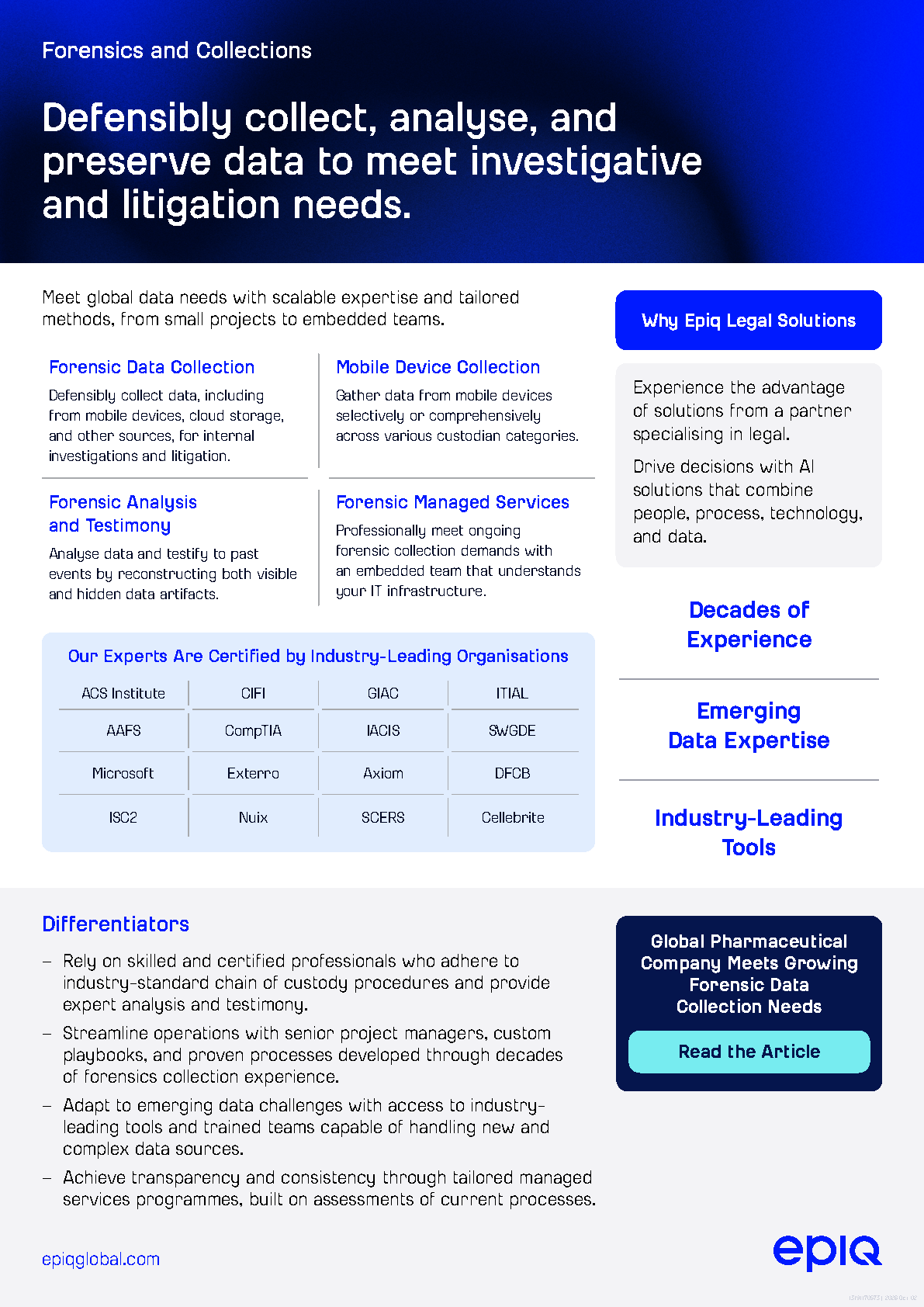 Forensics and Collections Solution Brief