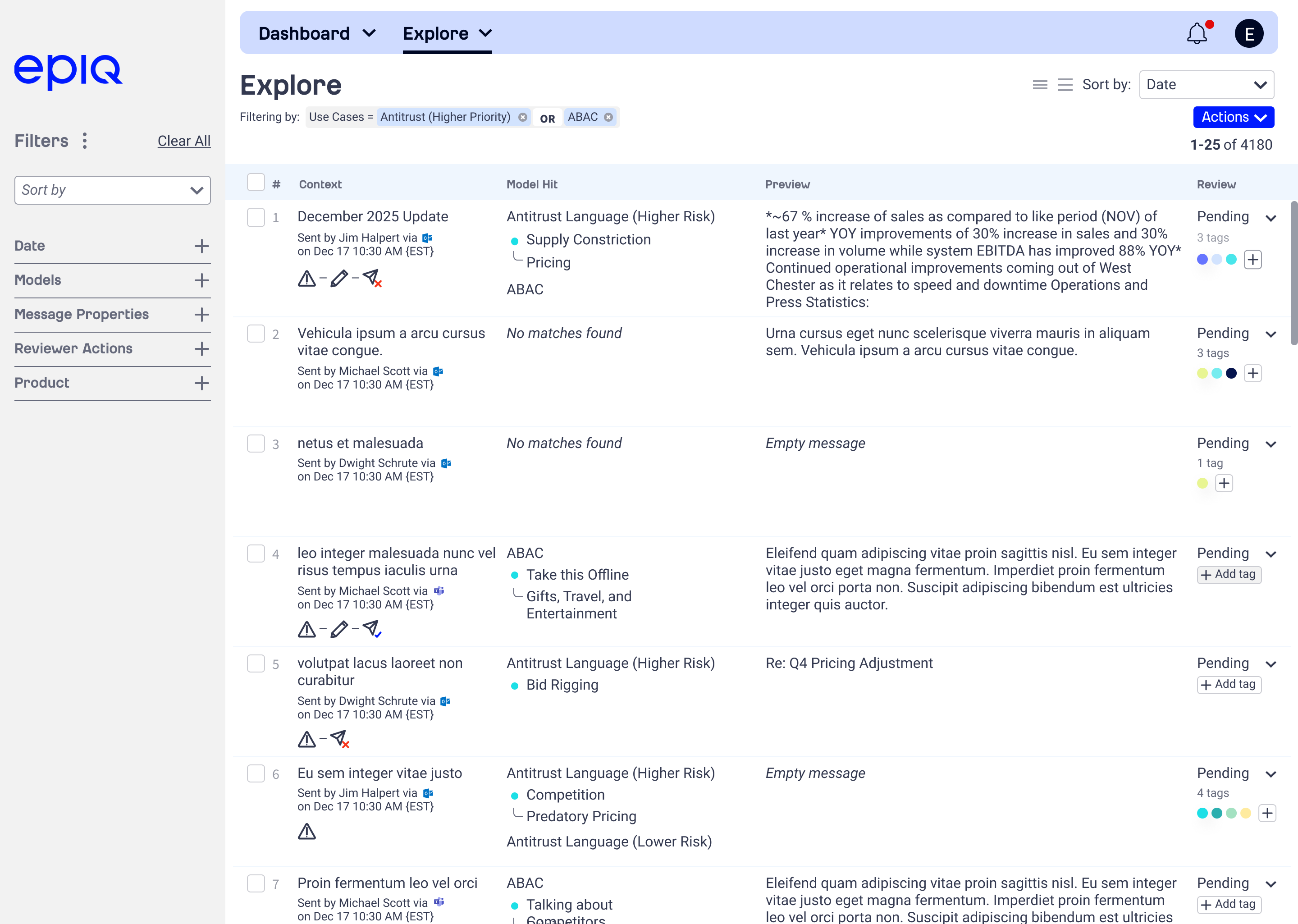 Epiq Detect Explore example