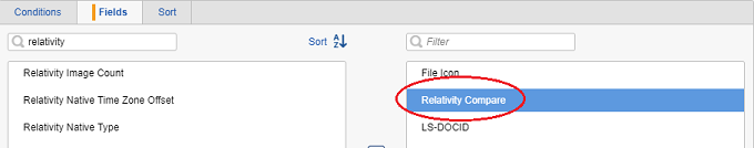 Relativity Compare Fields