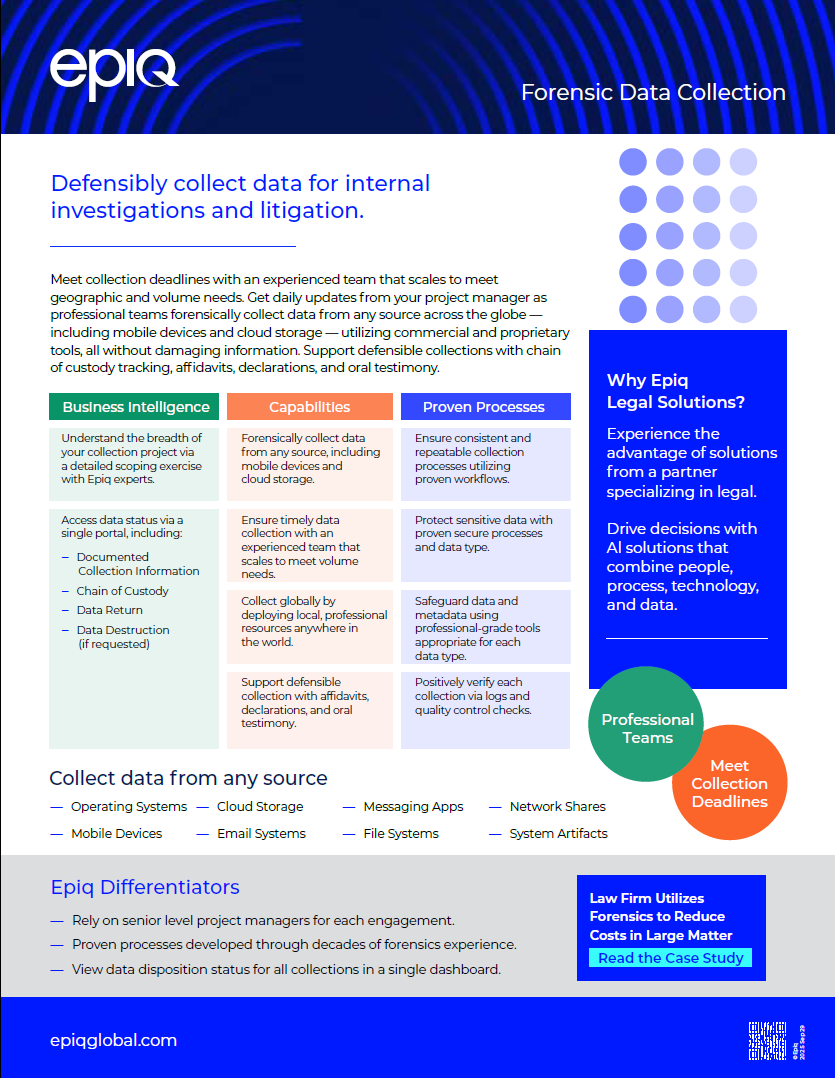 Forensic Data Collection Solution Brief
