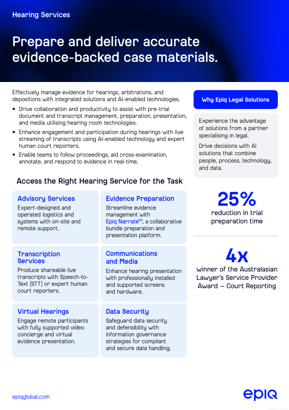 Epiq Hearing Services Solution Brief