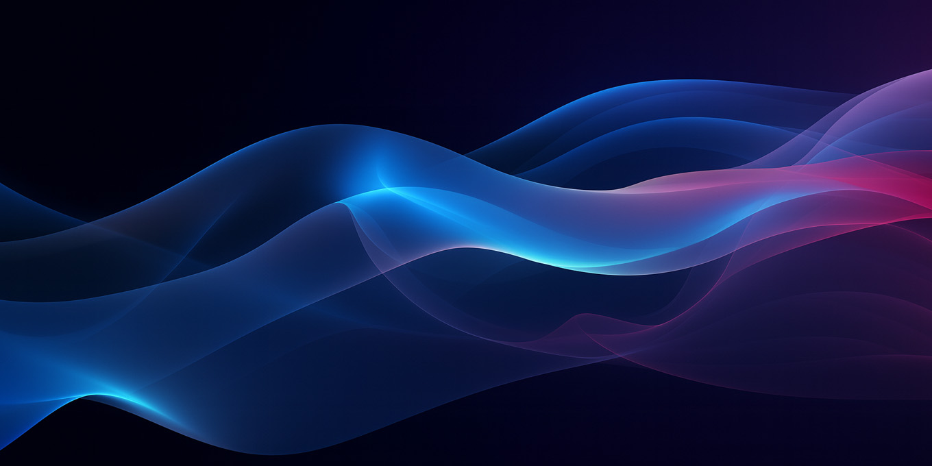 Red and blue wavy lines over a blue background