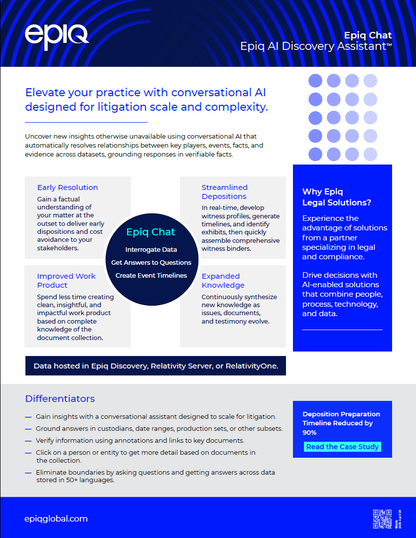 Epiq AI Discovery Assistant Chat Solution Brief