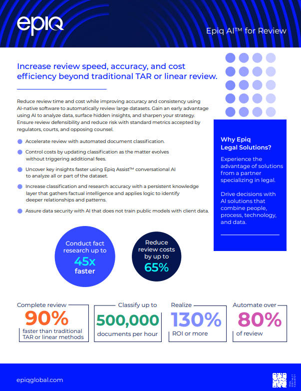 Epiq AI for Review Solution Brief