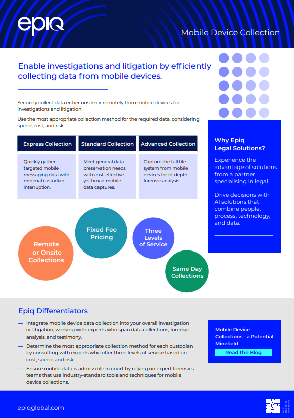 Mobile Device Collection Solution Brief