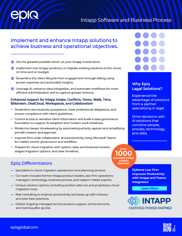 Intapp Software Solution Brief