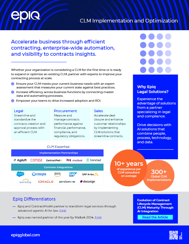 CLM Implementation or Optimization Solution Brief