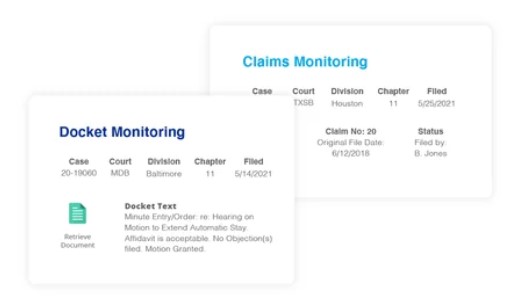 Docket Monitoring and Claims Monitoring Example