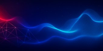 Wavy lines with blue background