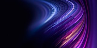 Blue and purple wavy lines over a black background