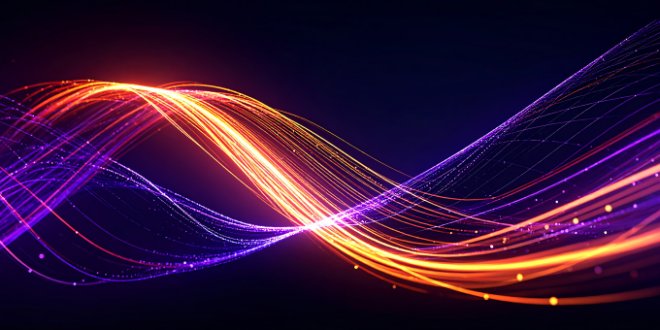 Orange and Purple lines over a dark purple background